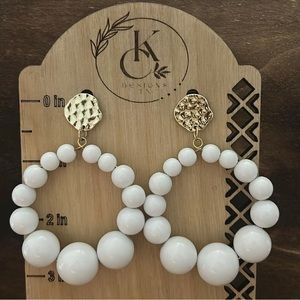 NEW White Bead Earrings